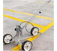 Máquina de marcado de líneas con ruedas, máquina de rayas de estacionamiento de empuje manual para pavimento, césped, funciona con cualquier pulverizador sin aire, ideal para retoques y trabajos de