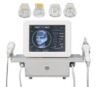 Máquina de Microneedling Rf, Dispositivo de Microagujas Rf para Facial y Cuerpo, Dispositivo de Antienvejecimiento, 4 Cabezales Tratamiento Antiedad Reafirmante (2 mangos)