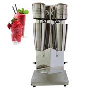 Máquina de Milkshake Comercial, Mezclador de Milkshake Eléctrico con Doble Velocidad, Cuchilla Tipo Mariposa, Patas de Goma, Blender de Acero Inoxidable para Batidos Leche y Helado Double Head