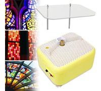 Máquina de molienda de vidrio de color - herramienta de lijado de vidrio/mosaico/cerámica/artesanía portátil de bricolaje, motor de cobre, superficie de trabajo grande de 22x27cm (amarillo)