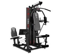 Máquina de musculación Global Gym Plus BH Fitness: combina una prensa de piernas sentado y flexor abdominal con dip