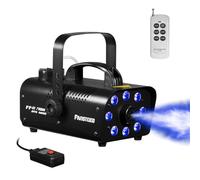 Máquina de niebla con 8 luces LED, máquina de humo de más de 500 vatios con control remoto inalámbrico, control manual, modo automático, perfecto para fiestas de Halloween, escenario de bodas