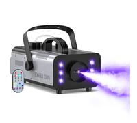 Máquina de niebla de 1200 W para exteriores e interiores, máquina de humo de 6000 CFM con luces LED, máquina de niebla de Halloween con control remoto inalámbrico y automático, máquina de nebulización