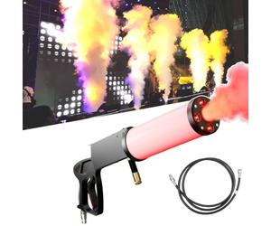Máquina de niebla de CO2 portátil, con luces RGB y manguera de 3 m, rango de pulverización: 8 a 10 m, for escenario de DJ, fiesta, boda, evento especial, festival de música