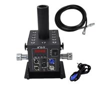 Máquina de niebla de escenario, con 12 luces LED RGB, máquina de chorro de equipo de DJ, cañón de humo digital de nebulizador, control DMX512, oscilación de 180°, manguera de 20 pies, 2 conectores,