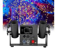 Máquina De Niebla Máquina De Confeti De 2 Disparos 60W Lanzador De Lanzador De Confeti De Doble Cabezal Con Dmx512 Y Control Remoto, Máquina Sopladora De Confeti Para Conciertos De Graduació