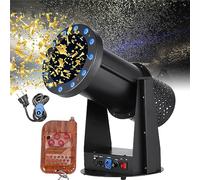Máquina de niebla Máquina de confeti RGB mejorada Máquina de cañón lanzador de confeti de 1500 W con 12 luces LED, altura de chorro de 7 m, Dmx512 y control remoto, ángulo ajustable, para ev