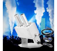 Máquina de niebla Máquina de humo de CO2 Máquina de humo de columna de aire LED, cañón de CO2 de doble tubo, equipo de escenario para DJ, club, boda, fiesta Máquina de humo (color: plata)