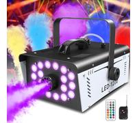 Máquina de niebla para Halloween al aire última intervensión con 18 luces LED, 1000 W 5000 CFM, máquina de humo para interiores con control remoto para bodas, fiestas, DJ, discoteca, escenario