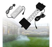 Máquina de niebla ultrasónica Fogger, 12 cabezales Ultrasonic Mist Maker, 9000 ml/H 400 W Mist Maker Fogger con Boya IP67 Waterproof Power Supply, perfecto para decoración de Halloween