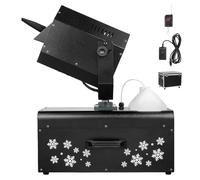 Máquina de nieve artificial de 2000 W, máquina de nieve artificial giratoria de 90° con control remoto, alcance de pulverización de 3-5 m, estuche de transporte, soplador de nieve comercial