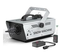 Máquina de Nieve de 1200W con Control Remoto y Control Cableado, 3M de Pulverización de Nieve Tamaño de Copos Ajustable para Navidad Bodas Fiestas y Escenarios