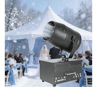 Máquina de nieve falsa oscilante for exteriores pequeña de 2000 W, máquina de nieve for puesta en escena con control remoto manual e inalámbrico, tamaño de copo de nieve ajustable.