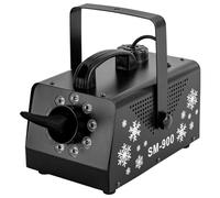 Máquina de nieve navideña 900 W, 9 luces LED RGB y 12 colores LED con mando a distancia para Navidad, bodas, fiestas y escenarios, depósito de 1 litro