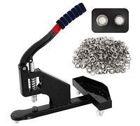 Máquina de Ojales, Máquina de Hebillas sin Anillo, Máquina de Ojales con 3 Ruedas Universales, Máquina de Prensado Manual, con 3 Troqueles Y 1500 Piezas de Ojales 6/8/102 Mm Kit de Juego de Boquillas