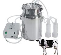 Máquina de Ordeño de Cabra, Máquina de Leche 7L/14L, Ordeñadora eléctrica,Botella de Acero Inoxidable, Kit de Ordeño Portátil para Granja de Plantas de Leche,ForCows-14L