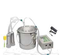 Máquina de ordeño de Vaca eléctrica Recargable con Parada automática, 3/5/10/14L Opciones de Capacidad, Lechero de Ganado de pulsación con Cubo de Acero Inoxidable y Tubo de Silicona Ganado 3L