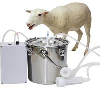 Máquina De Ordeño Eléctrica For Vacas Y Ovejas, Kit De Ordeño Automático Portátil For Ganado, Bomba De Vacío Pulsante De Succión Ajustable, Con Cubo De Acero Inoxidable For Uso Agrícola(Sheep,5L)