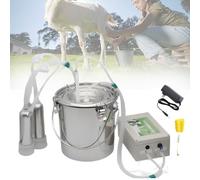 Máquina De Ordeño Recargable Para Vacas, 3/5/10/14l Con Parada Automática, Cubeta De Acero Inoxidable & Tubo De Silicona, Protección De Pezones, Sistema De Ordeño Eléctrico De Pulso Biónico Sheep 14L