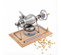 Máquina de palomitas de acero inoxidable, cañón de palomitas chino de alta presión con manómetro, máquina de palomitas manual con manivela para noches de cine en casa.(300ml)