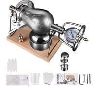 MáQuina de Palomitas de MaíZ Antigua, MáQuina China para Hacer Palomitas de MaíZ de Acero Inoxidable 304 con ManóMetro, Mini MáQuina de Palomitas de MaíZ Retro para Uso Familiar(400ml)