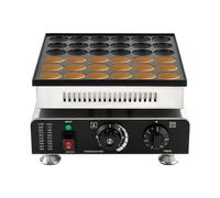 Máquina de panqueques mini de 36 ollas,Máquina de gofres eléctrica redonda Fabricación de panqueques, muffins y gofres Restaurantes Control inteligente Revestimiento antipegajoso Negro,Plata