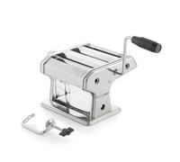 Máquina de pasta fresca manual de acero inoxidable, laminador de casa 3 rollos espaguetis Tagliatelle Lasaña, grosor ajustable 8 niveles, manivela extraíble, clip de fijación antideslizante, cocina