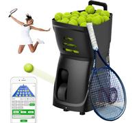 Máquina de pelotas de tenis con control remoto inteligente y alimentación automática, capacidad de más de 100 pelotas, batería de 4 a 6 horas con opción de alimentación externa