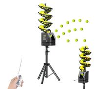 Máquina de Pelotas de Tenis con Control Remoto, Lanzador automático de Tenis de 33 Bolas, Velocidad y Altura Ajustables para práctica en Solitario, Entrenador