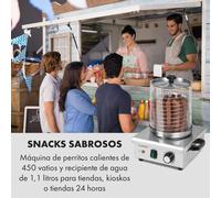 Máquina de perritos calientes Wurstfabrik 450, 450W, 5 litros, 30-100°C, vidrio, acero Inoxidable Klarstein
