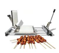 Máquina de pinchos de carne de acero inoxidable para barbacoa, ajustable para pinchos de bambú y metal, perfecta para picnics al aire libre y camping