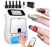 Máquina de pintura de uñas móvil con detección de forma de IA, impresión de alta precisión de 4800 DPI, curado LED integrado, control de pantalla táctil, para salón de uñas o servicios móviles