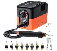 Máquina de Pirograbado, Preciva 23W Juego de cautín,250°C ~ 600°C, Temperatura Ajustable,con 8 Puntas de Soldadura,Pirograbador para Madera, Cuero y Corcho
