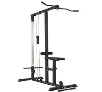 Máquina de poleas para dorsales, Torre de jalón, Banco de Acero multifunción, Barra para tríceps, Capacidad máxima de 280 kg, Entrenamiento Muscular.
