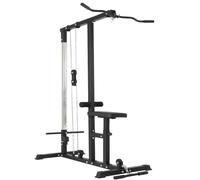 Máquina de poleas para dorsales, Torre de jalón, Banco de Acero multifunción, Barra para tríceps, Capacidad máxima de 280 kg, Entrenamiento Muscular.