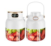 Máquina de portátil, batidora portátil multifuncional, vaso exprimidor recargable de acero inoxidable, pantalla digital, licuadora de frutas de viaje, para deportes en casa y al aire libre