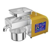 Máquina de prensa de aceite, 1100 W, extractor de aceite eléctrico automático, acero inoxidable para prensa en frío y caliente, apto para semillas, nueces, cacahuetes, granos de oliva, sésamo, girasol