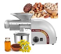 Máquina de prensa de aceite, acero inoxidable para prensado en frío y caliente, control de temperatura -0.0-300.0 °C, 13-19 libras/H, ruido más bajo, dorado