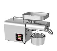 Máquina de prensa de aceite automática, 3-6 KG/H Prensa de barra de presión con pantalla LCD, Control de temperatura eléctrico Molino de aceite para Comercial y Hogar, Semilla de lino, maní, sésamo,