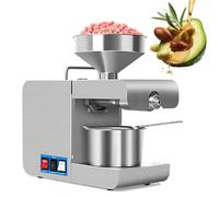 Máquina de prensa de aceite, extractor comercial de aceite frío y caliente con función de calefacción, 4-6 kg/h, apto para semillas de maní, sésamo, nuez, almendras, girasol