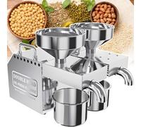 Máquina de prensa de aceite, extractor de aceite frío y caliente de 1200 W, salidas dobles, precalentamiento rápido a 200 °C, automática para uso doméstico y comercial, ideal para más de 30 semillas