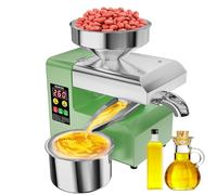 Máquina de prensa de aceite, molinillo comercial de acero inoxidable para nueces y semillas, rango de temperatura de 40 ℃ a 300 ℃, salida de aceite lateral para cacahuete, girasol, linaza