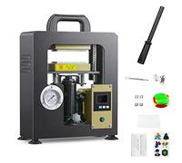 Máquina de prensa de calor de NArra 7 toneladas Jack, placas de calefacción dobles de 2.4x4.7 pulgadas de 600W, medidor de presión preciso de control de temperatura digital y temperatura de tiempo LCD