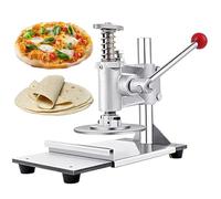 Máquina de prensa de masa de pizza, aplanador de acero inoxidable, grosor ajustable, bandeja extraíble, para uso doméstico y comercial