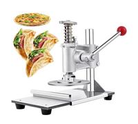 Máquina de prensa de masa de pizza, manual con placa de presión de acero inoxidable, brazo ajustable, perfecta para tortillas de pizza comerciales y domésticas