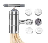 Máquina de prensa manual de fideos, máquina de fideos de acero inoxidable 5 en 1, máquina para hacer fideos, máquina portátil de fideos de operación manual para uso en cocina (18 x 13 x 6 cm) (gris)