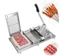 Máquina de prensa manual de kebab, herramienta de cuerda de carne de barbacoa de acero inoxidable para cocinar al aire libre y picnics