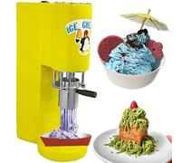 Máquina de prensa para helado tipo espagueti - 4 moldes intercambiables, diseño compacto, 80 W de potencia con arranque de un solo toque, fácil limpieza; máquina para postres suaves(Yellow)