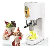 Máquina de prensa para helado tipo espagueti - 4 moldes intercambiables, diseño compacto, 80 W de potencia con arranque de un solo toque, fácil limpieza; máquina para postres suaves(White)