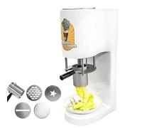 Máquina de prensa para helado tipo espagueti de 30 L/h con 4 moldes, máquina comercial para hacer helado tipo espagueti - Ideal para restaurantes y heladerías; deliciosos helados(White)